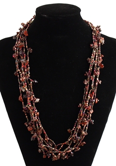 Full of Goodies Necklace, 24" - #261 Merlot, Magnetic Clasp!