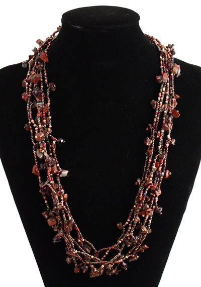 Full of Goodies Necklace, 24" - #261 Merlot, Magnetic Clasp!