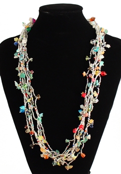 Full of Goodies Necklace, 24" - #291 Crystal and Multi, Magnetic Clasp!