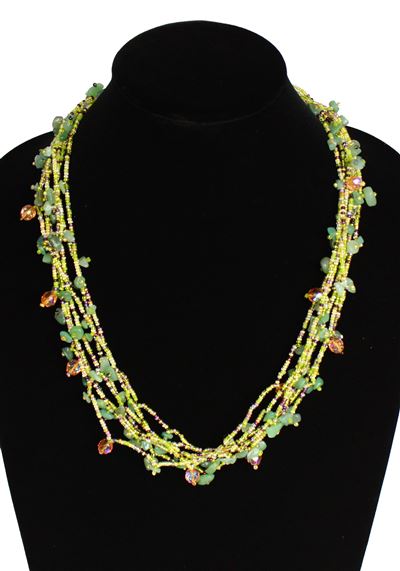 Full of Goodies Necklace, 24" - #297 Lime, Lavender, Purple, Magnetic Clasp!
