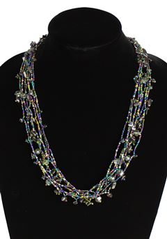 Full of Goodies Necklace, 24" - #503 Purple, Hematite, Lime, Magnetic Clasp!