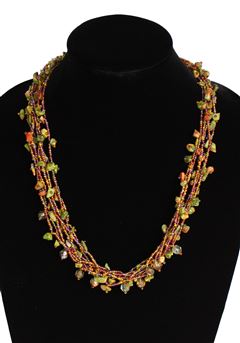 Full of Goodies Necklace, 24" - #504 Unakite Ginger, Magnetic Clasp!