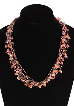 Full of Goodies Necklace, 24" - #510 Bronze and Rose, Magnetic Clasp!