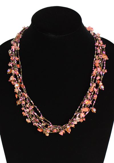 Full of Goodies Necklace, 24" - #510 Bronze and Rose, Magnetic Clasp!