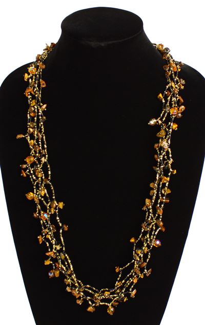 Full of Goodies Necklace, 30" - #104 Black and Gold, Magnetic Clasp!