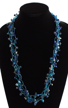 Full of Goodies Necklace, 30" - #108 Blue, Magnetic Clasp!