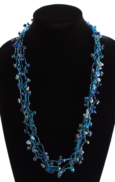 Full of Goodies Necklace, 30" - #108 Blue, Magnetic Clasp!