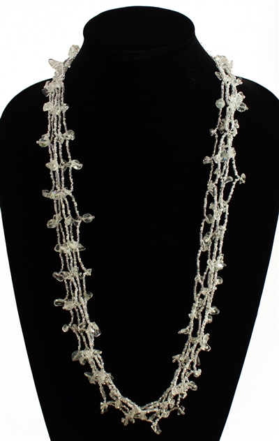 Full of Goodies Necklace, 30" - #114 White, Magnetic Clasp!