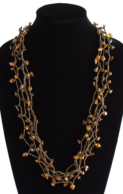 Full of Goodies Necklace, 30" - #201 Bronze, Magnetic Clasp!