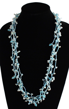 Full of Goodies Necklace, 30" - #208 Light Blue, Magnetic Clasp!