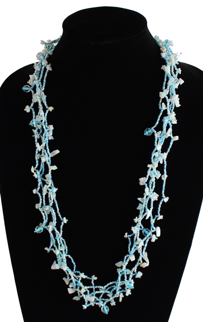 Full of Goodies Necklace, 30" - #208 Light Blue, Magnetic Clasp!