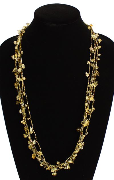 Full of Goodies Necklace, 30" - #236 Bronze and Citrine, Magnetic Clasp!