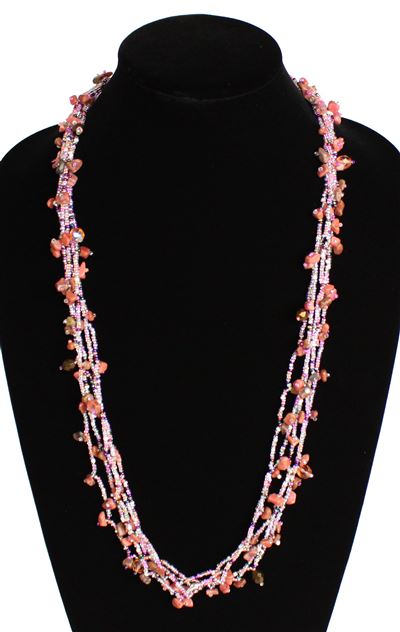 Full of Goodies Necklace, 30" - #257 Lavender and Rose, Magnetic Clasp!