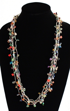 Full of Goodies Necklace, 30" - #291 Crystal and Multi, Magnetic Clasp!