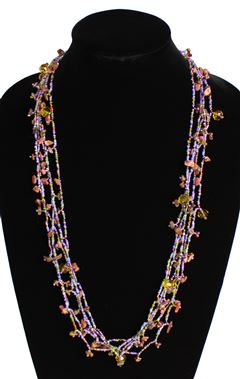 Full of Goodies Necklace, 30" - #435 Pink, Green, Copper, Magnetic Clasp!