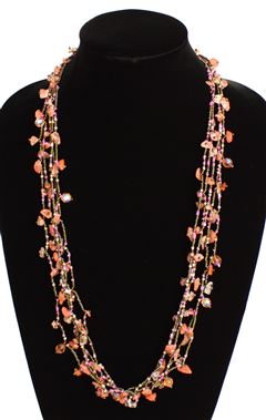 Full of Goodies Necklace, 30" - #510 Bronze and Rose, Magnetic Clasp!