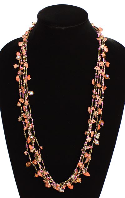 Full of Goodies Necklace, 30" - #510 Bronze and Rose, Magnetic Clasp!