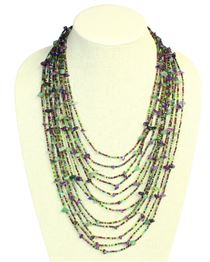 Cascade Necklace - #105 Purple and Green, Magnetic Clasp!