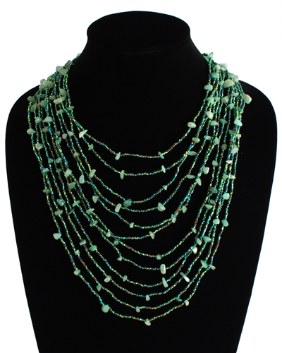 Cascade Necklace - #109 Green, Magnetic Clasp!
