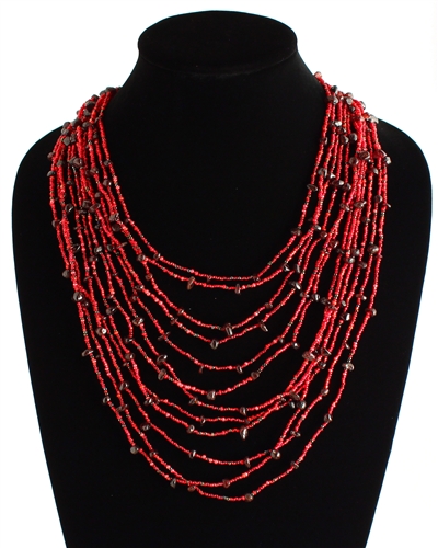 Cascade Necklace - #111 Red Garnet, Magnetic Clasp!