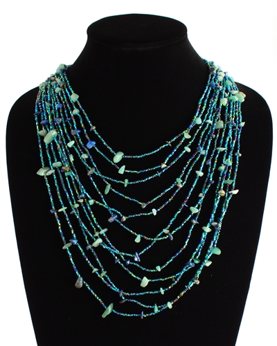 Cascade Necklace - #175 Blue/Green, Magnetic Clasp!