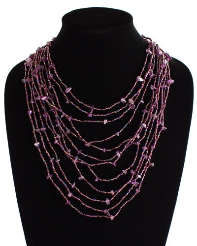 Cascade Necklace - #210 Purple, Magnetic Clasp!