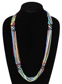 Zulu Necklace - #100 Color Block Multi