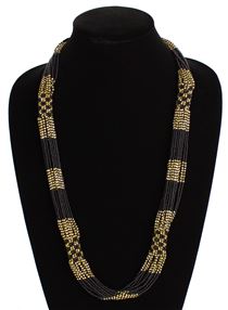 Zulu Necklace - #104 Black and Gold