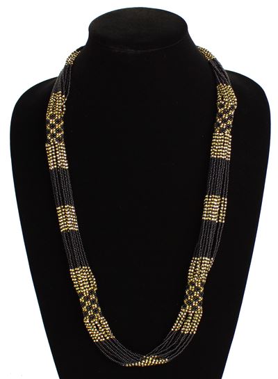 Zulu Necklace - #104 Black and Gold