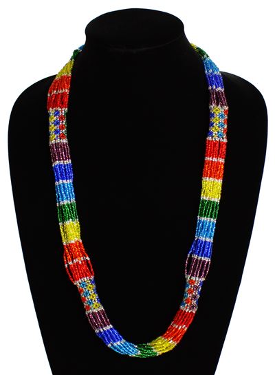 Zulu Necklace - #117 Rainbow with Crystal
