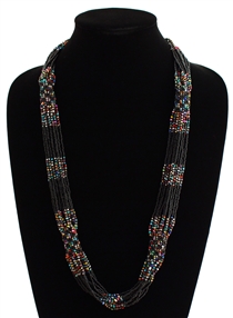 Zulu Necklace - #298 Black and Multi