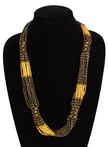 Zulu Necklace - #370 Bronze, Gold, Black
