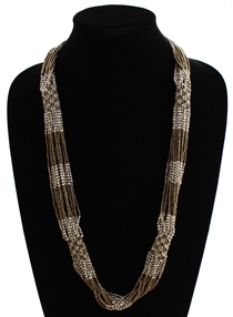 Zulu Necklace - #459 Bronze and Crystal