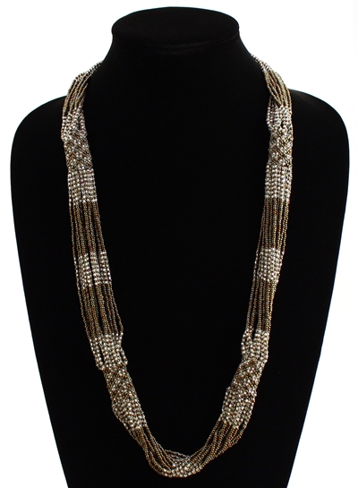 Zulu Necklace - #459 Bronze and Crystal