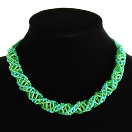 DNA Necklace - #134 Turquoise and Lime, Magnetic Clasp!