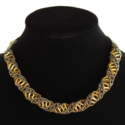 DNA Necklace - #353 Bronze and Gold, Magnetic Clasp!