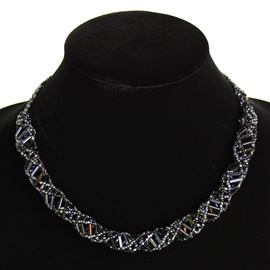 DNA Necklace - #390 Hematite and Black, Magnetic Clasp!