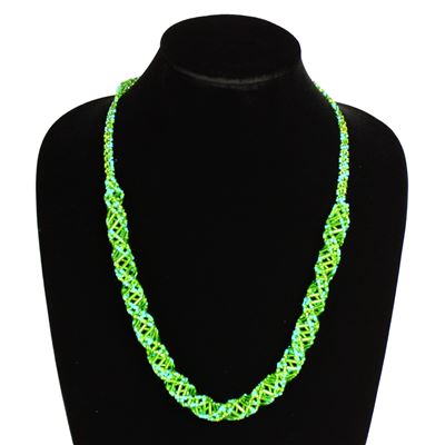 DNA Necklace, 24" - #134 Turquoise and Lime, Magnetic Clasp!