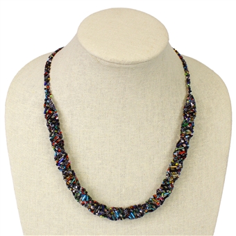 DNA Necklace, 24" - #151 Black and Multi, Magnetic Clasp!