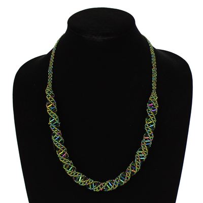 DNA Necklace, 24" - #203 Green Iris, Magnetic Clasp!