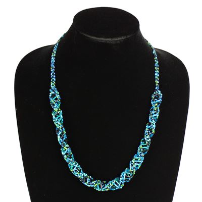 DNA Necklace, 24" - #222 Turquoise and Black Mix, Magnetic Clasp!