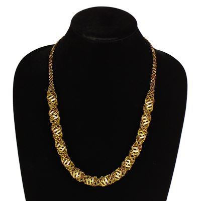 DNA Necklace, 24" - #353 Bronze and Gold, Magnetic Clasp!