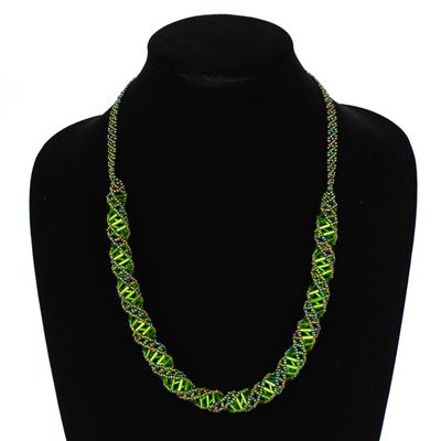 DNA Necklace, 24" - #354 Green Iris and Lime, Magnetic Clasp!