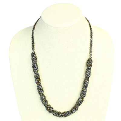 DNA Necklace, 24" - #423 Hematite and Bronze, Magnetic Clasp!