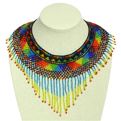 Egyptian Collar with Decadent Fringe - #116 Rainbow