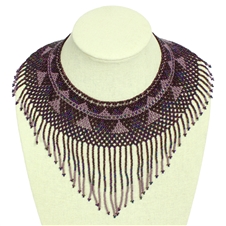 Egyptian Collar with Decadent Fringe - #210 Purple