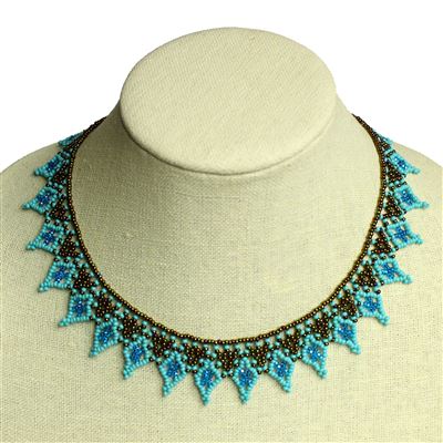 Lace Collar - #131 Turquoise and Bronze, Magnetic Clasp!