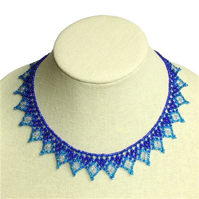 Lace Collar - #170 Blue and Crystal, Magnetic Clasp!