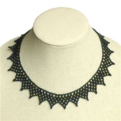Lace Collar - #203 Green Iris, Magnetic Clasp!