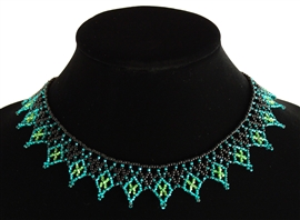 Lace Collar - #361 Emerald, Lime, Black, Magnetic Clasp!